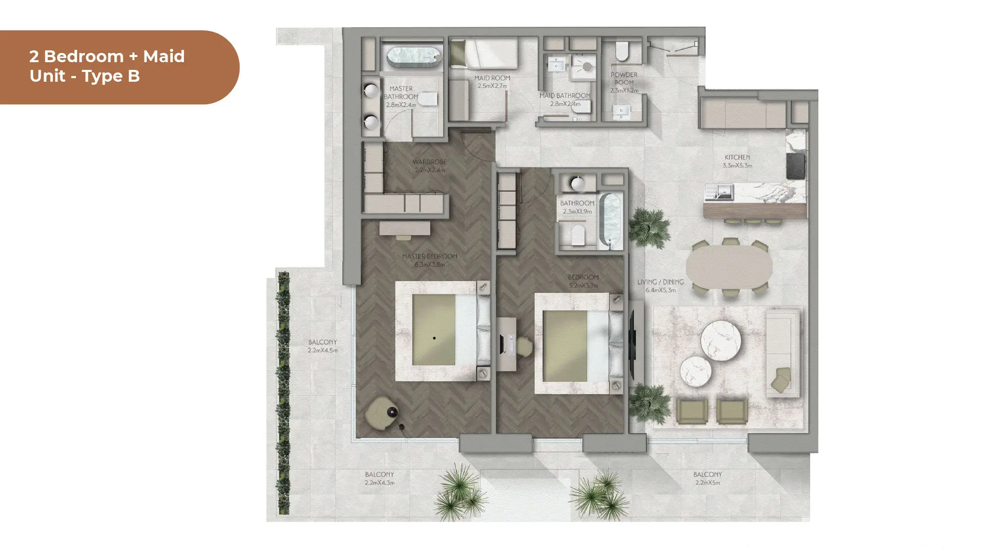 2 BR - Type B